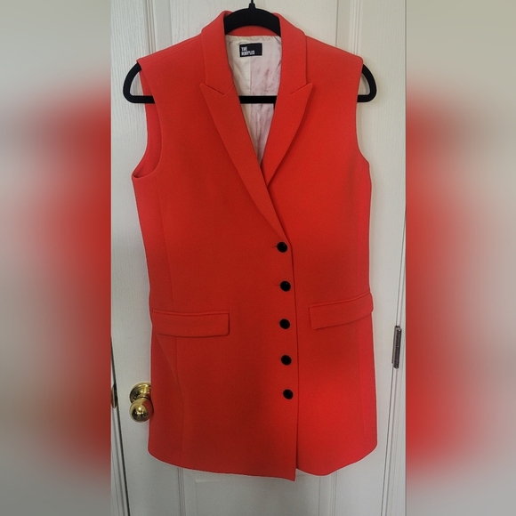 THE KOOPLES Tailored Sleeveless Orange Blazer Dress. NWT MSRP $475 US M - Picture 8 of 13